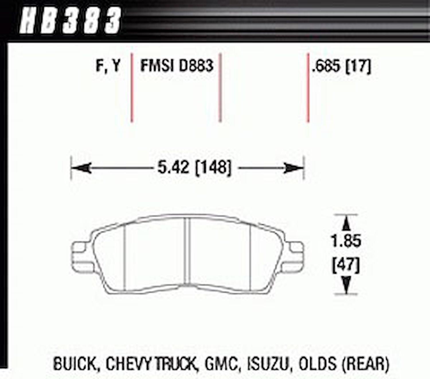 GM/Isuzu/Saab Rear Brake Pads