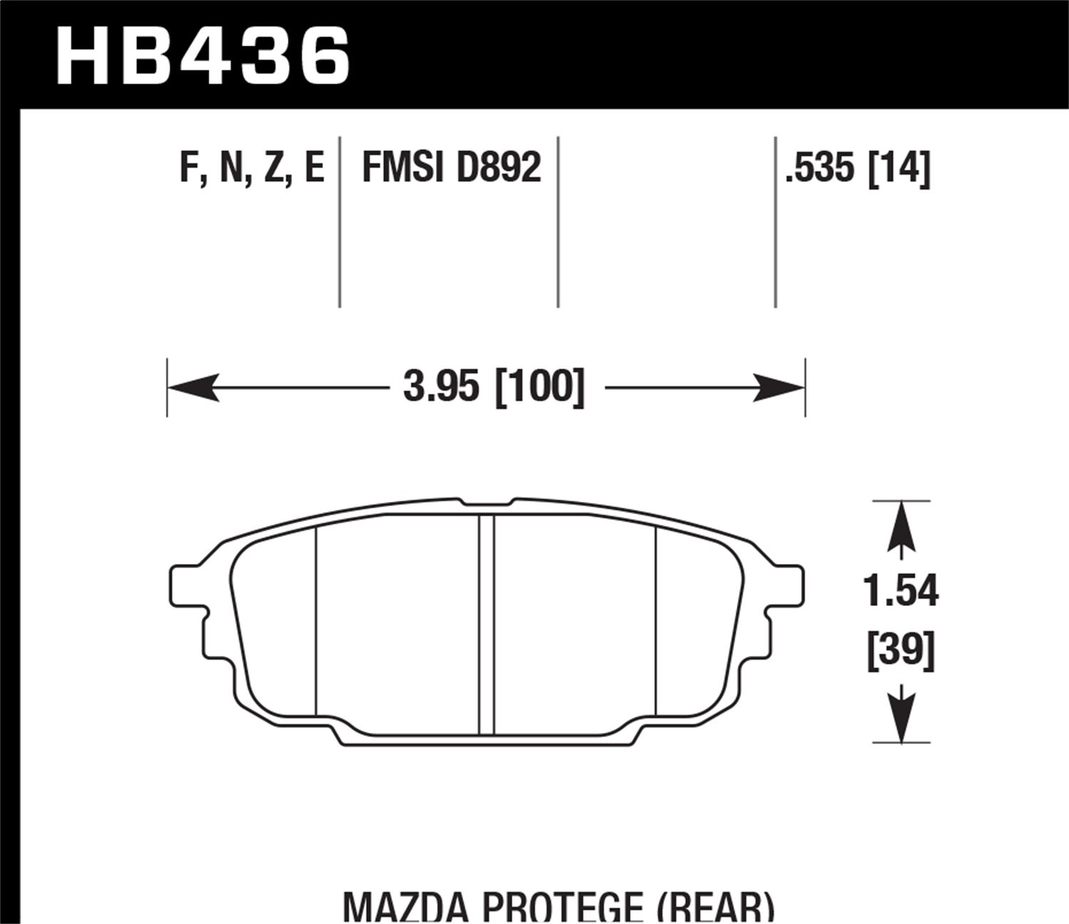 BLUE 9012 BRAKE PADS Mazda Ptotoge Rear