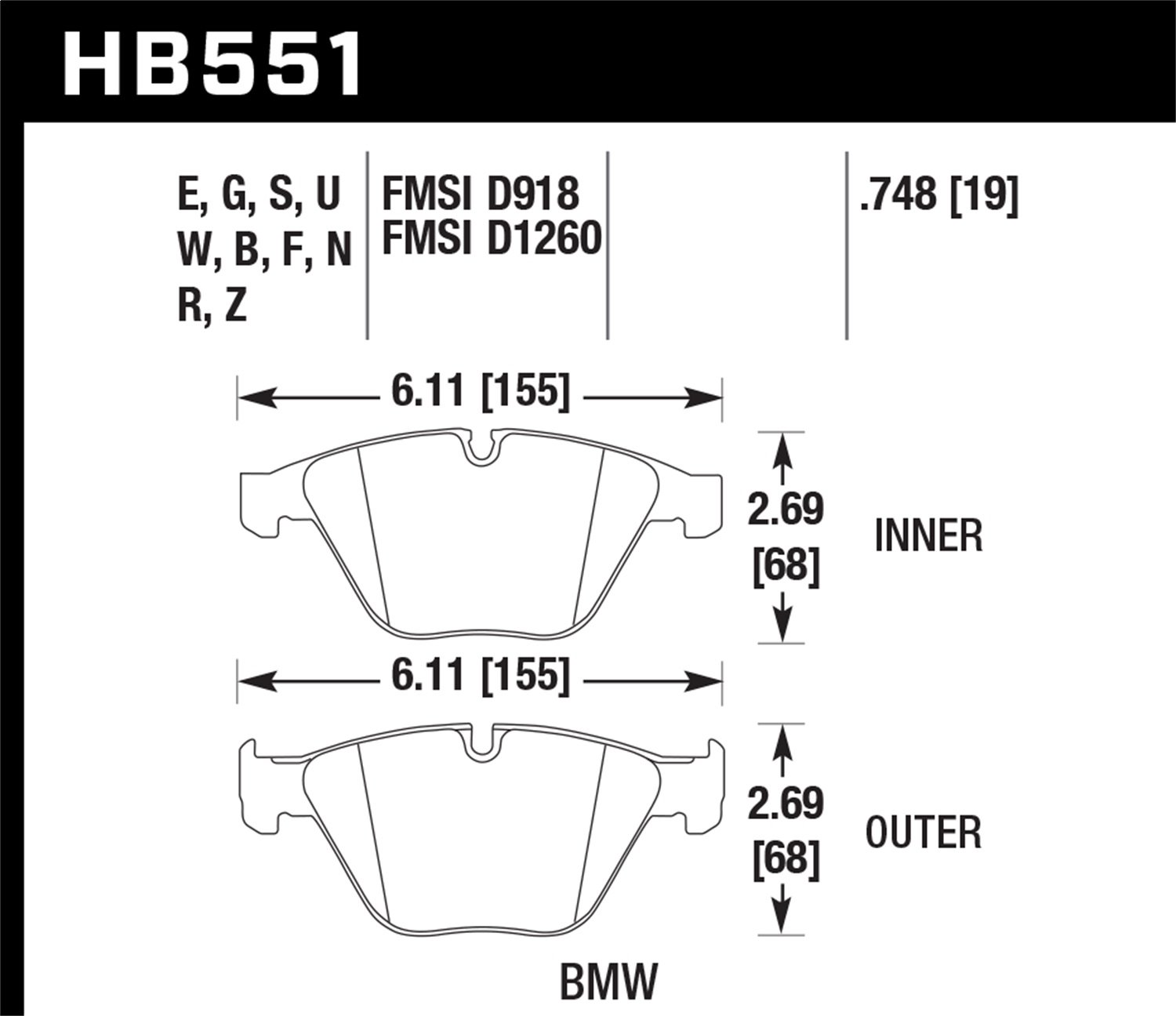DTC-80 BRAKE PADS BMW