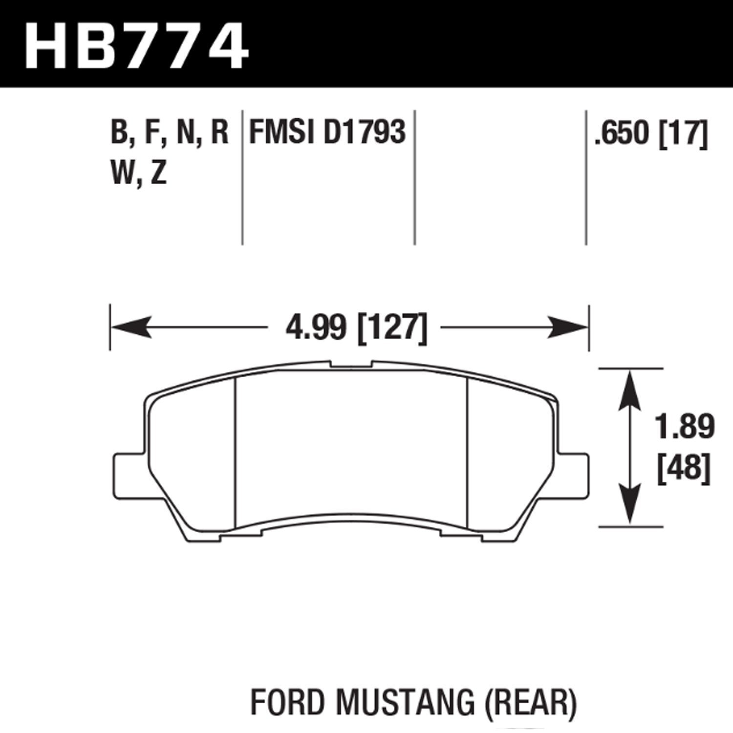 PC Rear Brake Pads for 2015-2017 Ford Mustang