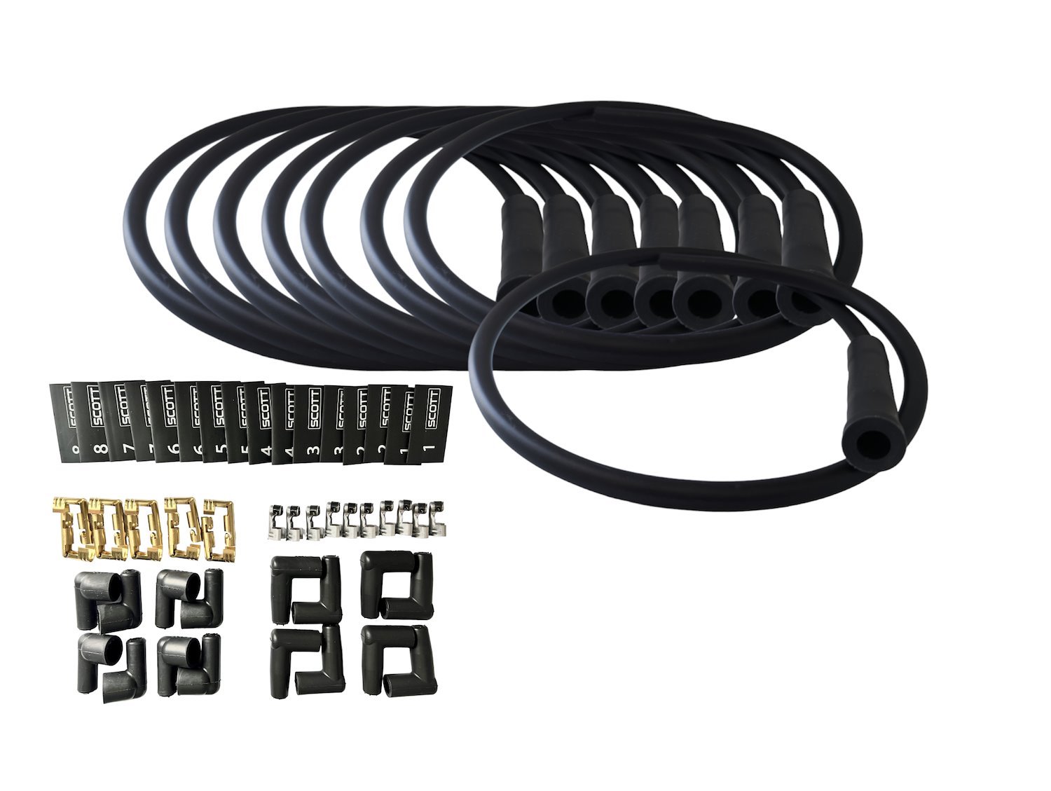 SPW300-NS-KSTR DIY Super Mag Non-Sleeved Spark Plug Wire Set for DIY Sets [Straight Plug Boot]