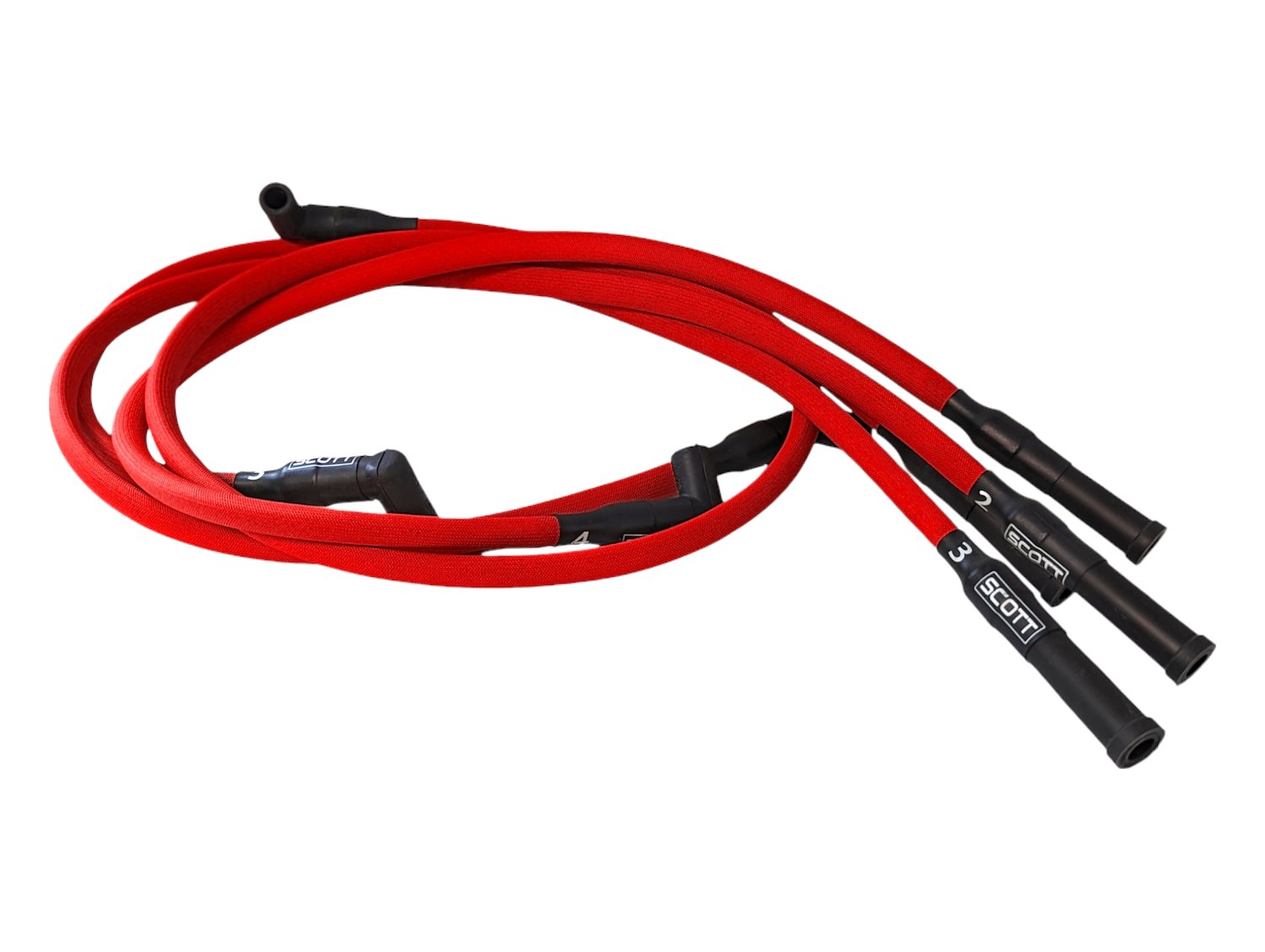SPW300-PS-23-2 Super Mag Fiberglass-Oversleeved Spark Plug Wire Set for Ford 2.3L [Red]