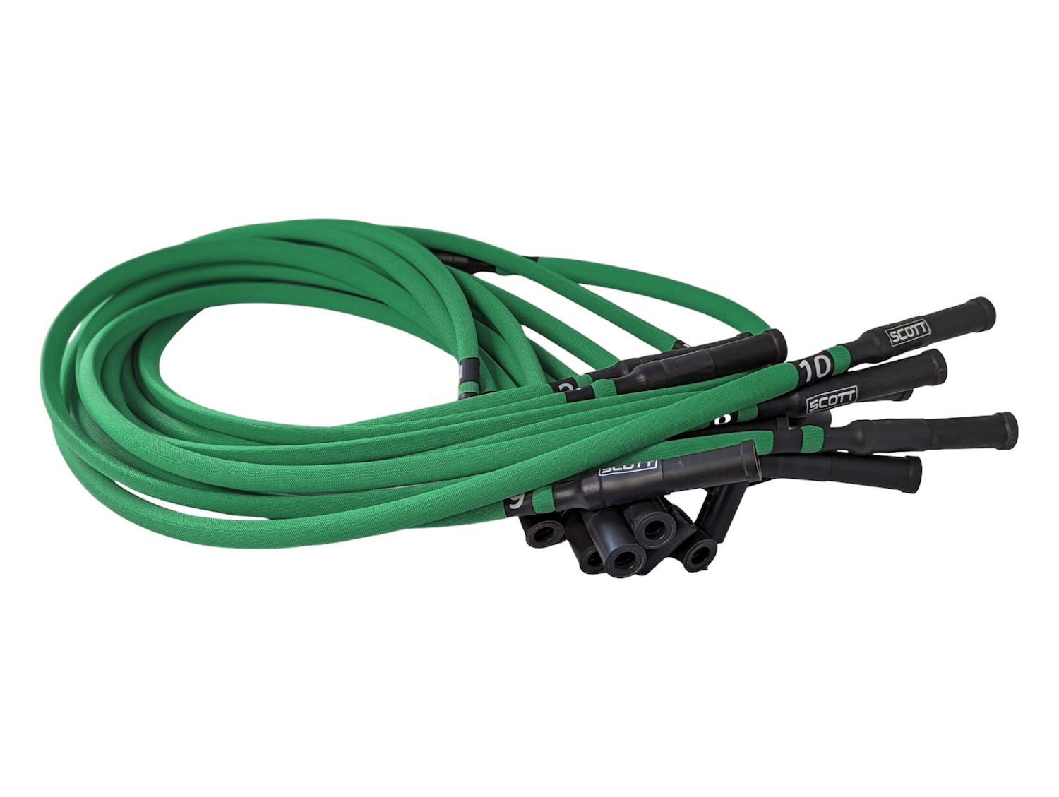 SPW300-PS-690-II-4 Super Mag Fiberglass-Oversleeved Spark Plug Wire Set for Dodge Viper (Gen2) [Green]