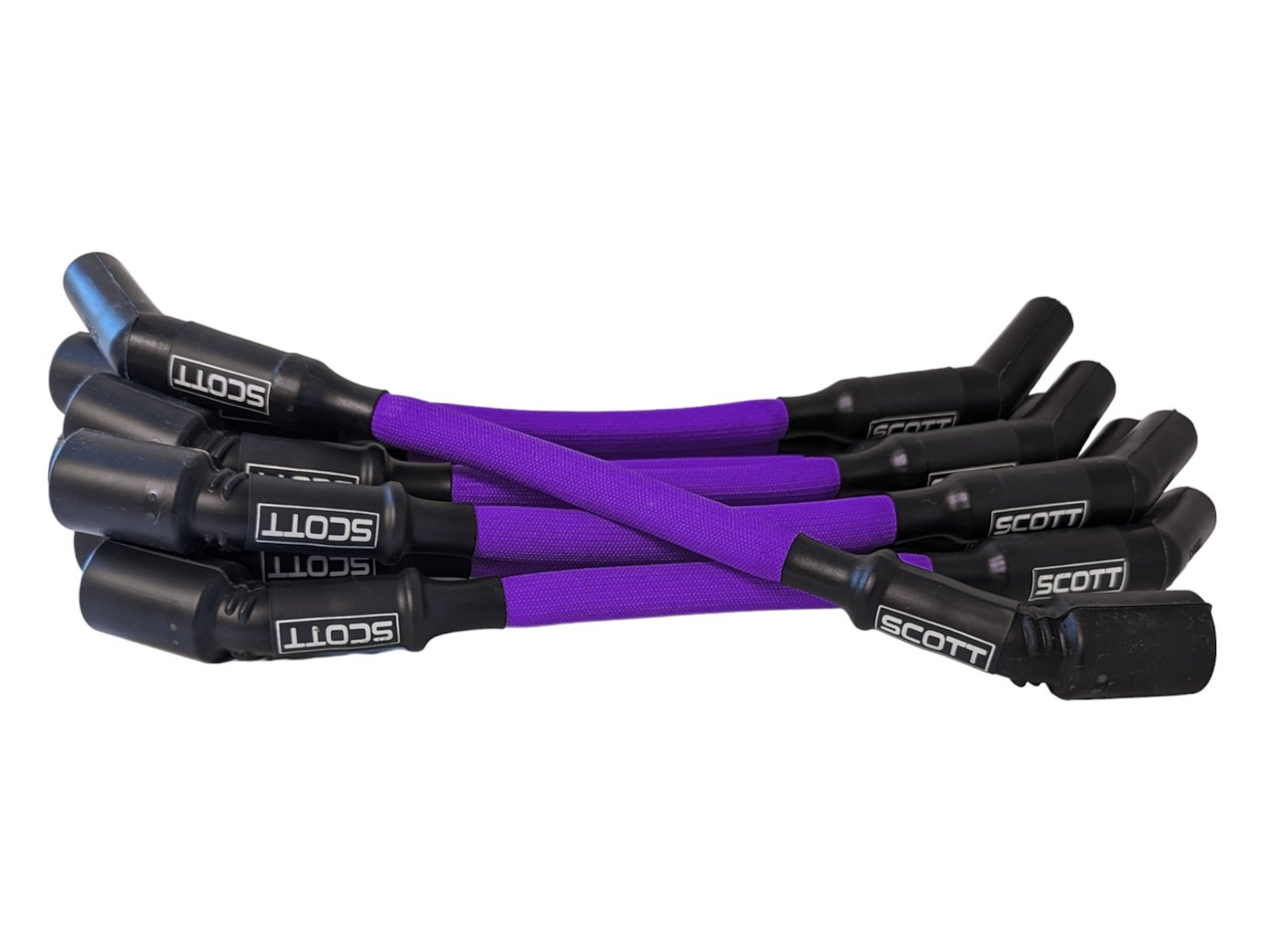 SPW300-PS-LS-T-7 Super Mag Fiberglass-Oversleeved Spark Plug Wire Set for GM LS Truck [Purple]