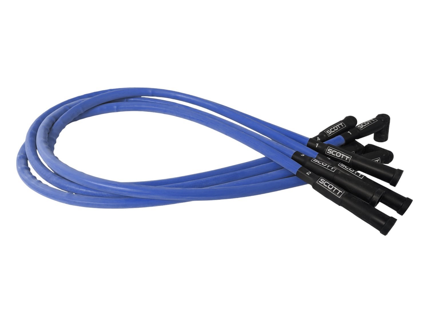 SPW-CH-23-4 High-Performance Silicone-Sleeved Spark Plug Wire Set for Ford 2.3L [Blue]