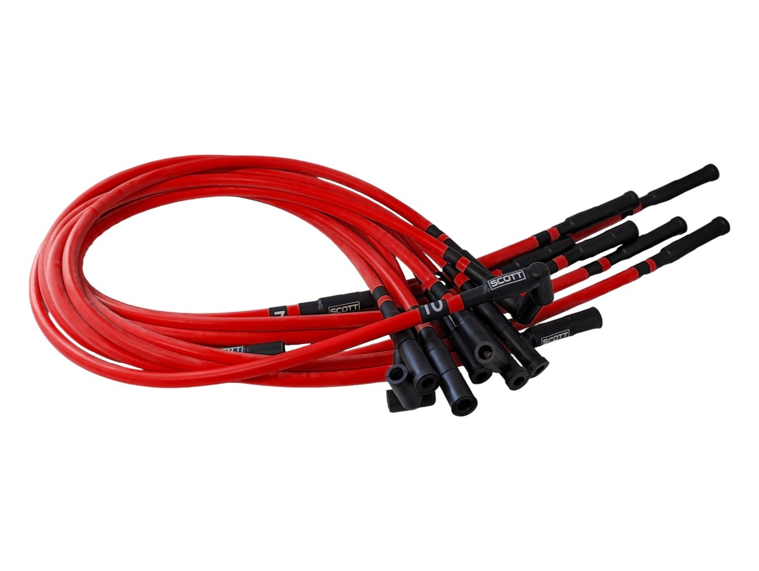 SPW-CH-690-III-2 High-Performance Silicone-Sleeved Spark Plug Wire Set for Dodge Viper (Gen-3) [Red]