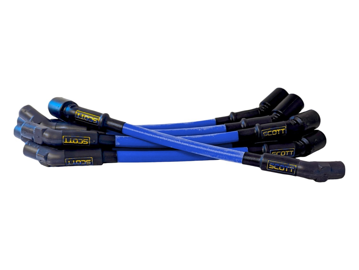 SPW-CH-7.3ZILLA-4 High-Performance Silicone-Sleeved Spark Plug Wire Set for Ford 7.3L Godzilla [Blue]