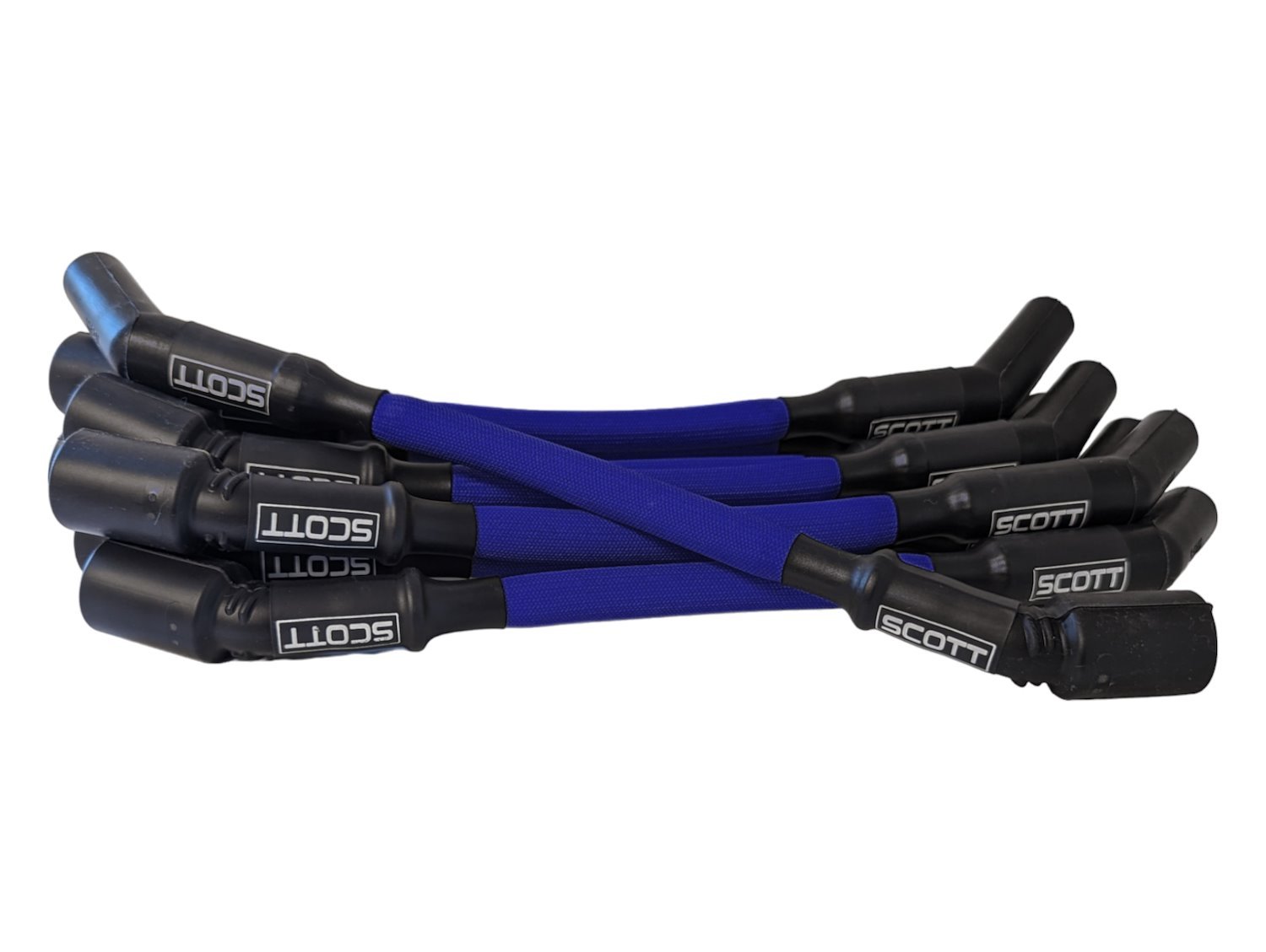SPW-PS-LT-GEN5-3 High-Performance Fiberglass-Oversleeved Spark Plug Wire Set for GM LS/LT (Gen5) [Blue]
