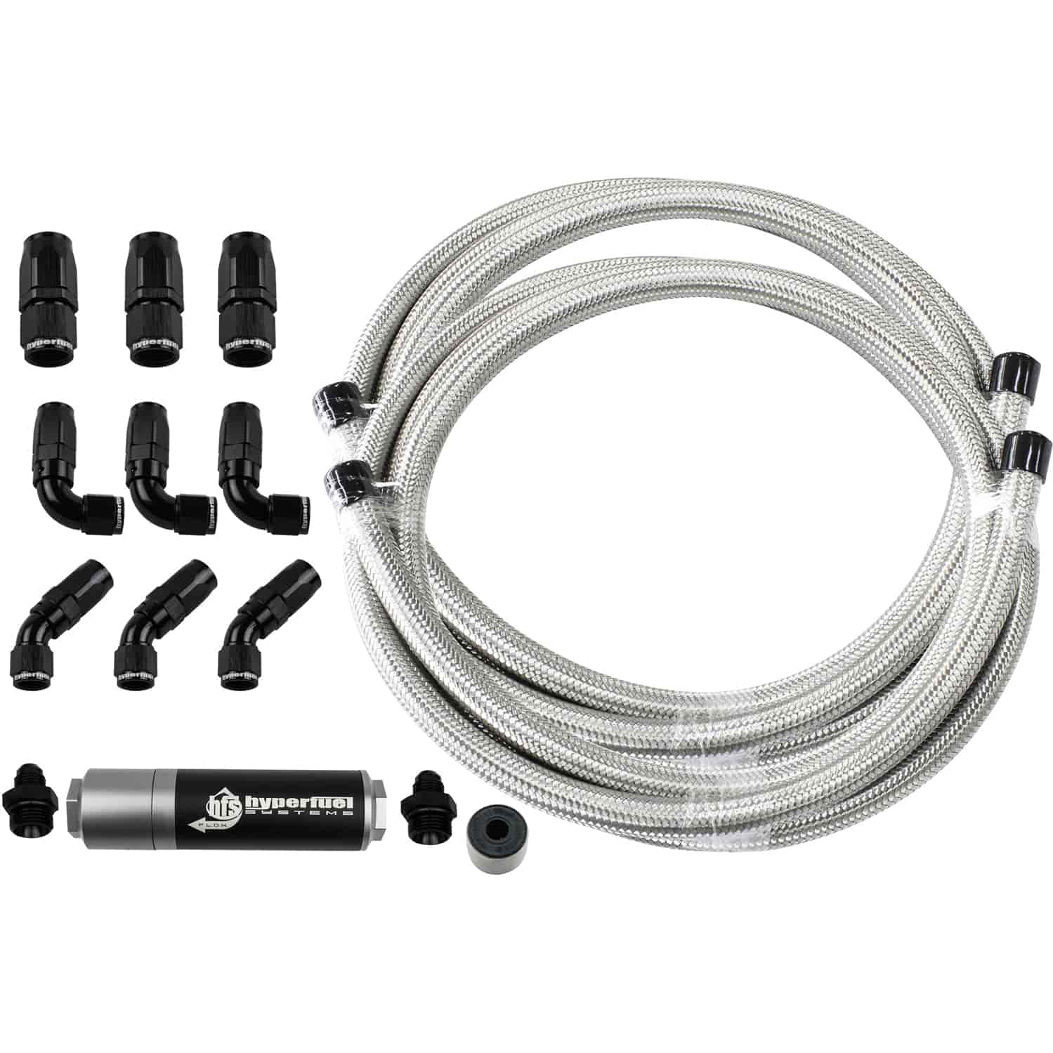 Straight Axle Power Rack and Pinion Hose Kit Braided Stainless Steel