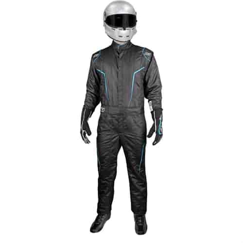GT2 SFI Driver's Suit Black/Fluorescent Blue - Large