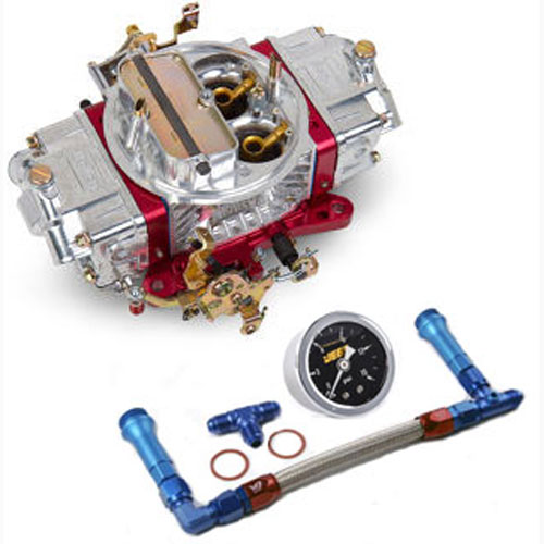 Ultra Double Pumper Carburetor Kit Includes: 850 cfm Carb with Manual Choke (Tumble Polish/Red )