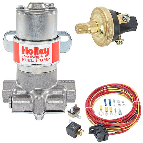 Red Standard Pressure Electric Fuel Pump Kit Includes: