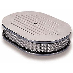 Oval Air Cleaner Cast Aluminum, Ball Milled Finish
