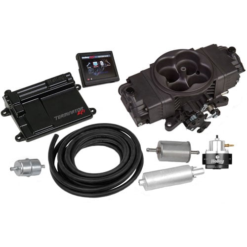 Terminator Stealth EFI 4bbl Throttle Body Fuel Injection System Master Kit Hard Core Gray Finish Includes: