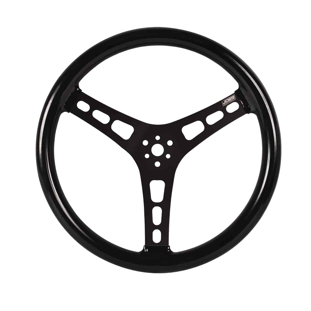 13 in. Dished Steering Wheel - Black Aluminum Rubber Coated