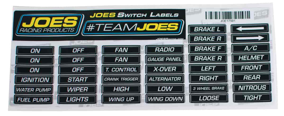 SWITCH PANEL LABELS