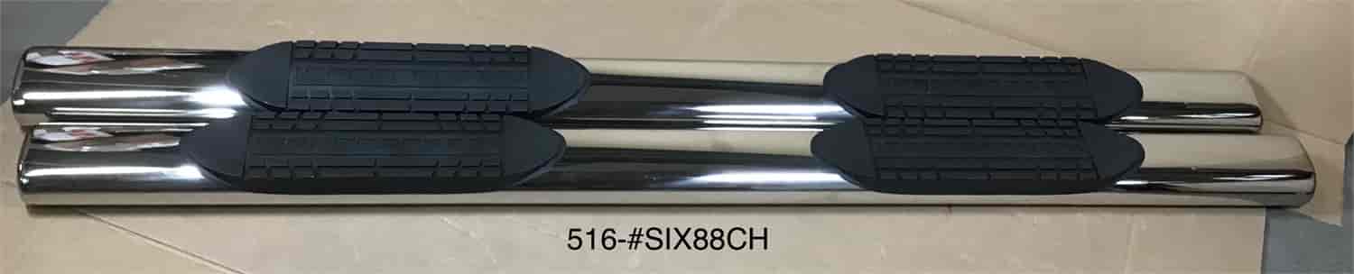 *BLEMISHED* 6" Polished Stainless Steel Oval Nerf Bars 2001-2013 Silverado/Sierra 1500/2500/3500 Crew Cab