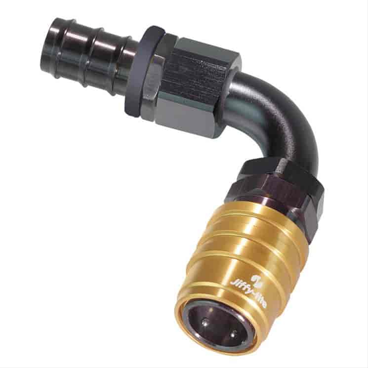 90DEG Elbow- Socket with -6 AN Hose Barb- Non-Valved EPDM Seals