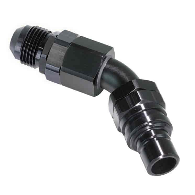 45DEG Elbow- Plug -12 AN Push Lock Hose End- Non- Valved- EPDM Seal Black