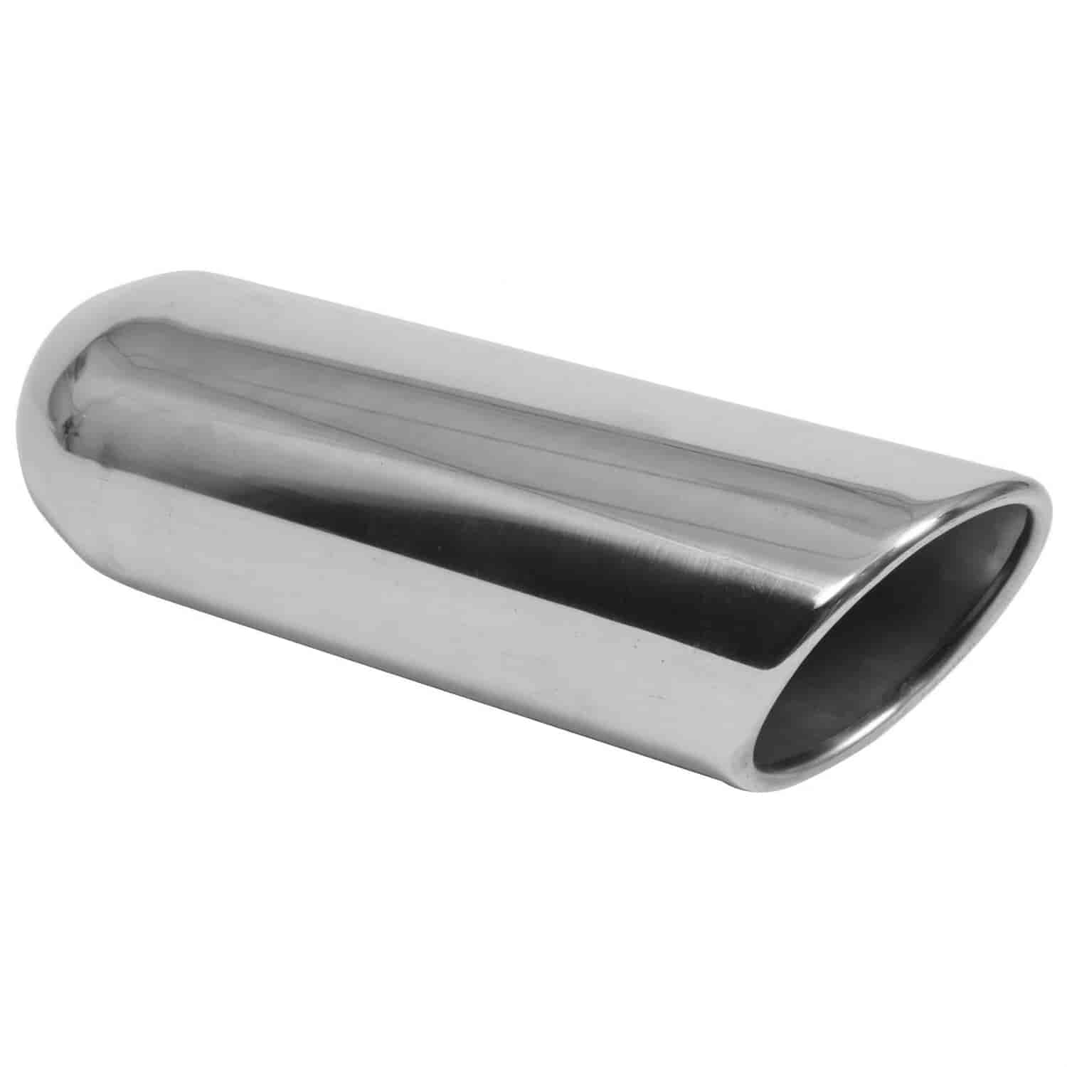 Chrome Stainless Steel Exhaust Tip Rolled Angled 3.5"