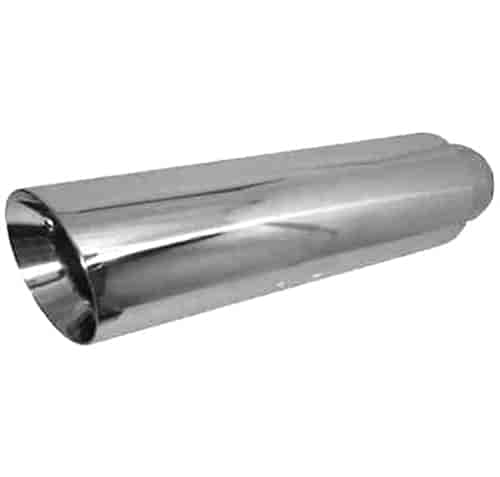 Chrome Stainless Steel Exhaust Tip Double Wall Resonated 3"