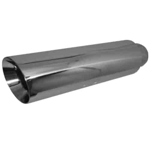 Chrome Stainless Steel Exhaust Tip Double Wall Resonated 4"