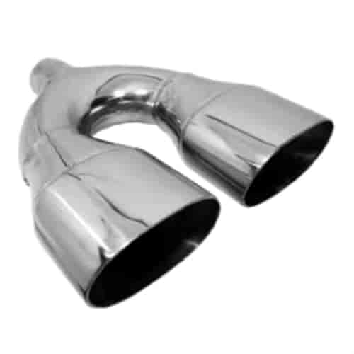 Chrome Stainless Steel Exhaust Tip Dual Oval Rolled 2.5" x 3"
