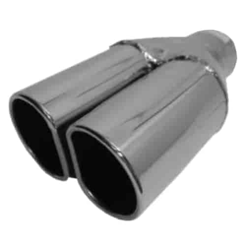 Chrome Stainless Steel Exhaust Tip Dual D Style