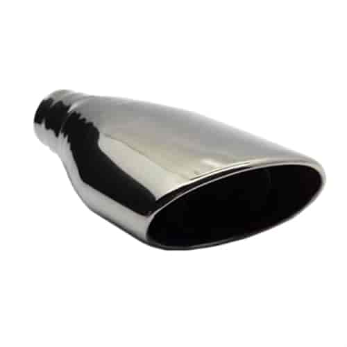 Chrome Stainless Steel Exhaust Tip Oval Side Angle