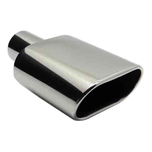 Chrome Stainless Steel Exhaust Tip Oval Angle 3.5