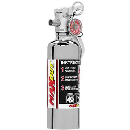 MaxOut Dry Chemical Fire Extinguisher Chrome 1-lb bottle