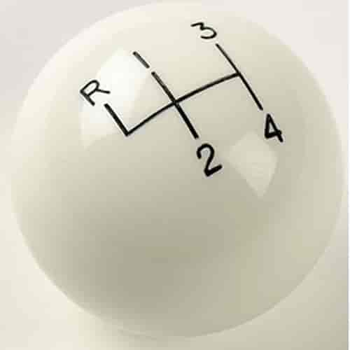 White Classic Shifter Knob 4-Speed
