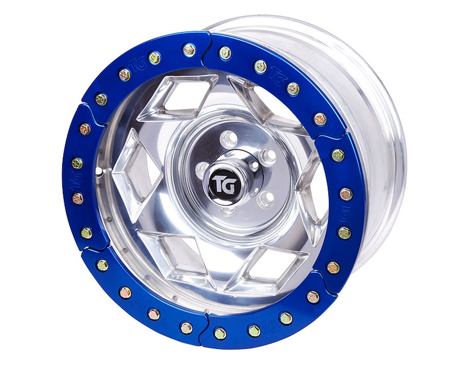 17 Aluminum Beadloclk Wheel 5 on 5.50 w 3.75 BS Polished Segmented Ring