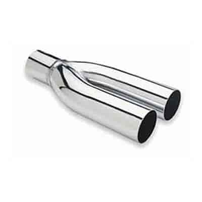 CHROME EXHAUST TIP CLAMP ON DUAL STRAIGHT CUT