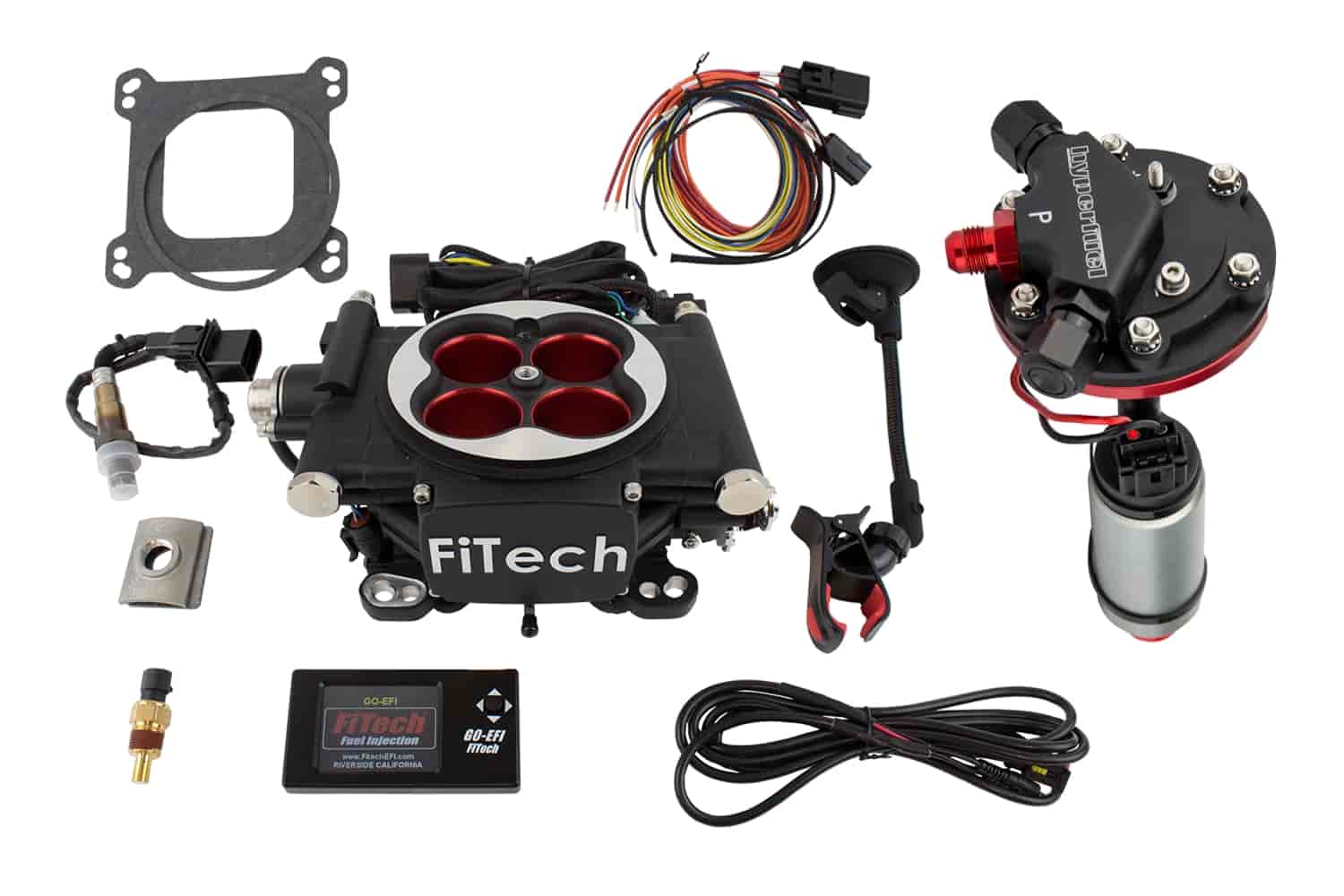 Go EFI-4 Power Adder 600 HP Throttle Body System Master Kit Includes: Hy-Fuel Tight-Fit In-Tank Retrofit Kit