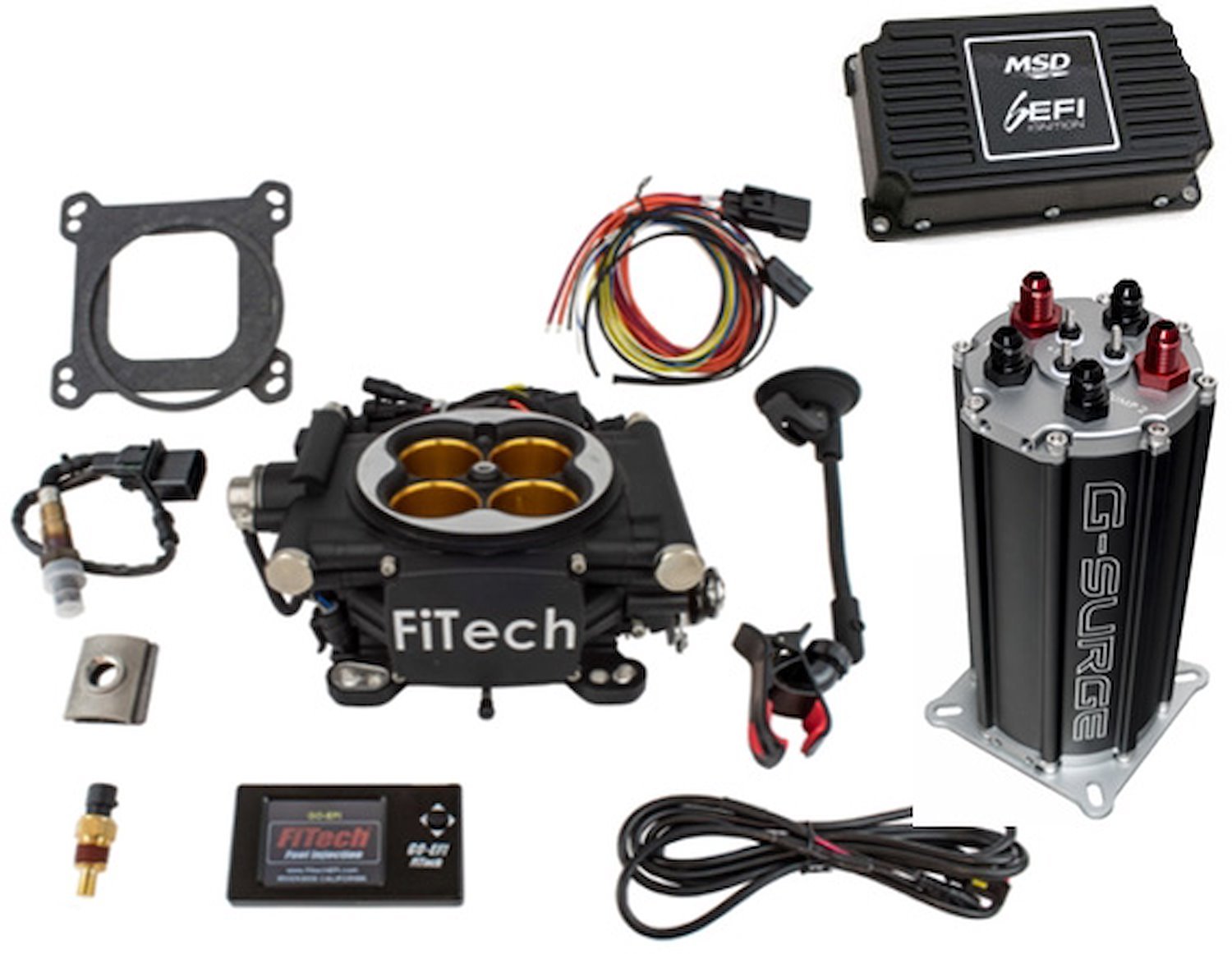 Go EFI-8 Power Adder Plus 1200 HP Throttle Body System Master Kit Includes: Dual Pump G-Surge Tank & Ignition Box