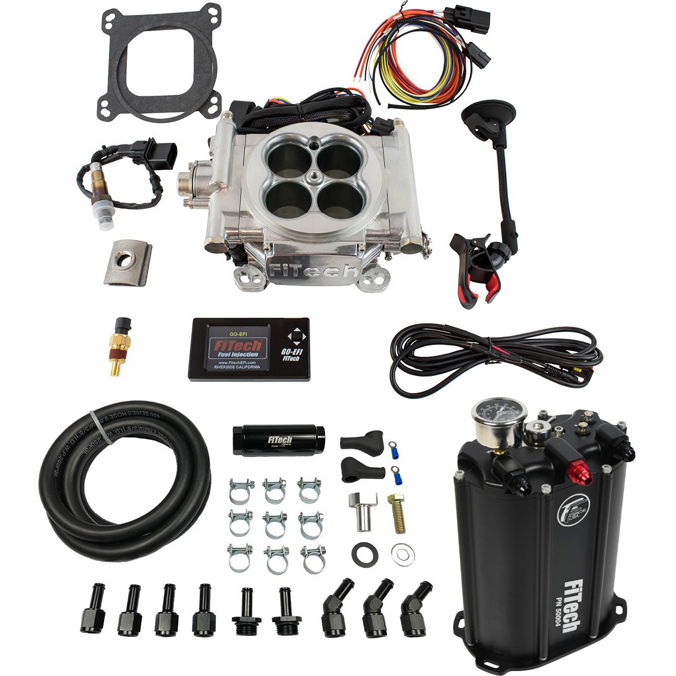 Go EFI-4 600 HP Throttle Body System Master Kit with Force Fuel System