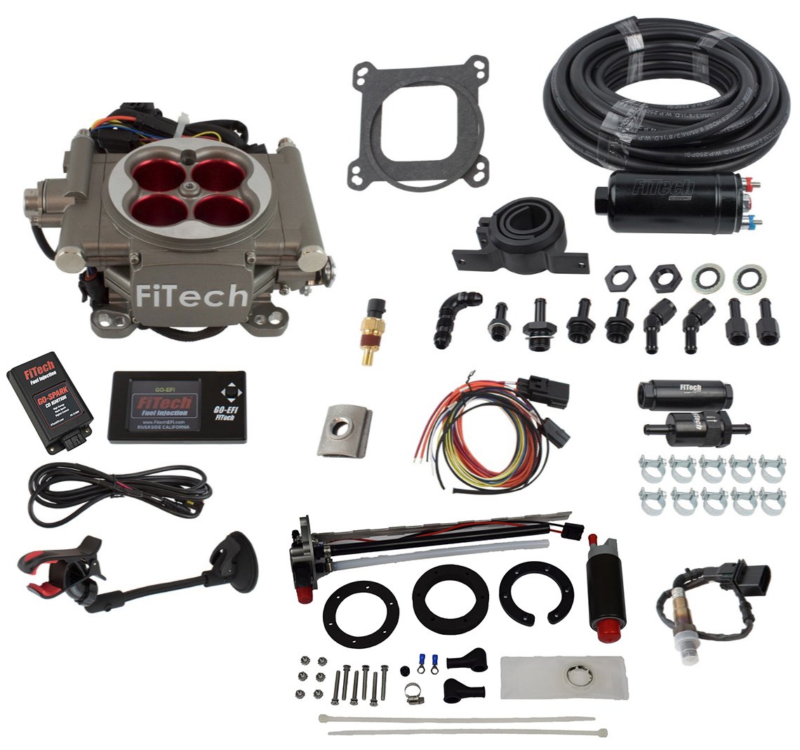 FiTech 93603: GoStreet EFI Electronic Fuel Injection Master Kit, With 400  HP Throttle Body, Go-Fuel Universal In-Tank Pump Module 340 LPH & CDI Box