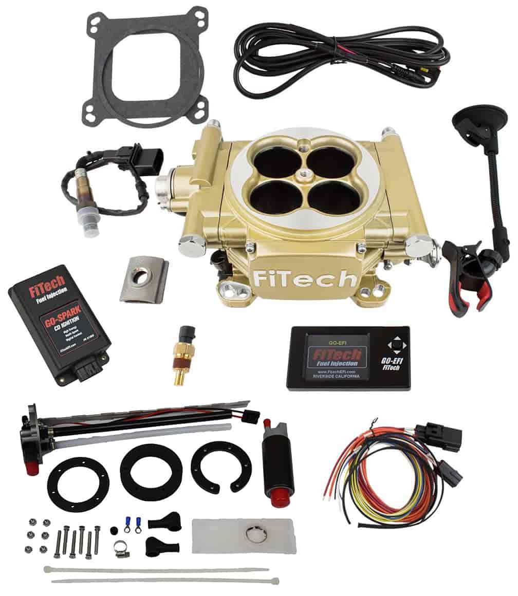 Easy Street EFI 600 HP Throttle Body Fuel Injection Master Kit [with Go-Fuel Universal In-Tank Pump Module 340 LPH & CDI Box] Cl
