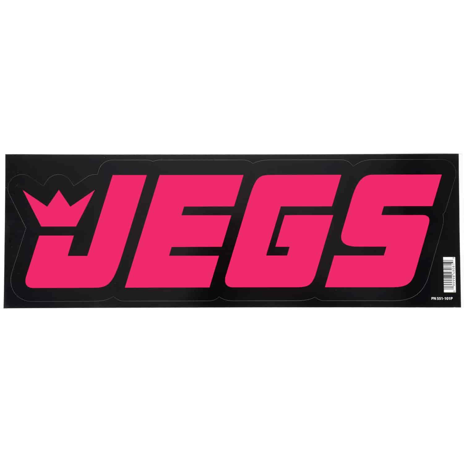 JEGS Pink Large Racing Decal [19 in. x 5 9/16 in.]