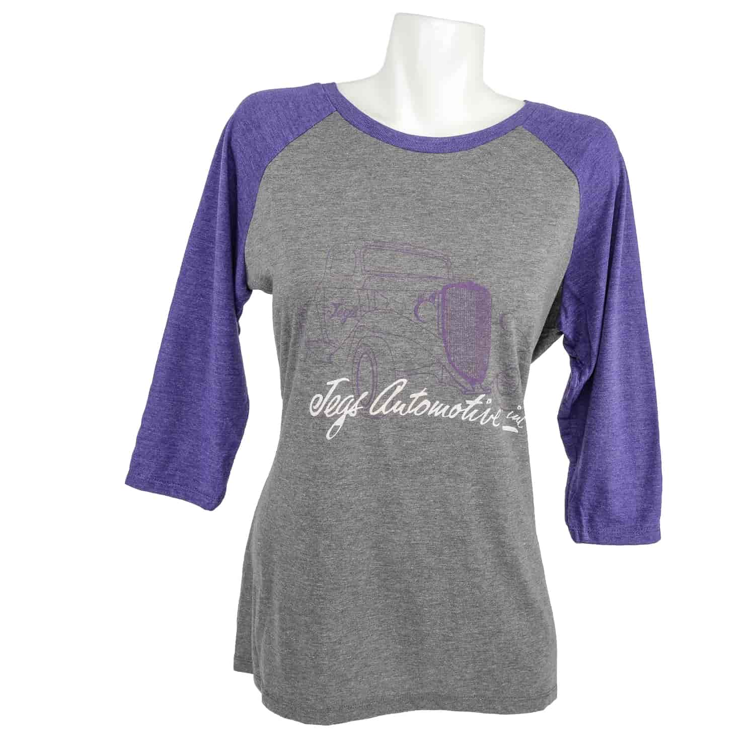 JEGS Ladies Purple Frost Vintage 3/4 Sleeve T-Shirt