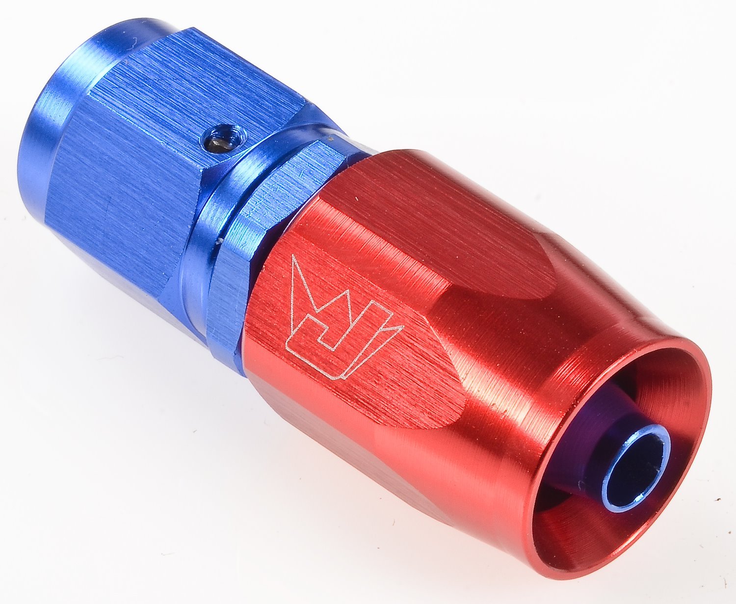 AN to AN Straight Max Flow Swivel Hose End [-4 AN Female to -4 AN Hose End, Blue/Red]