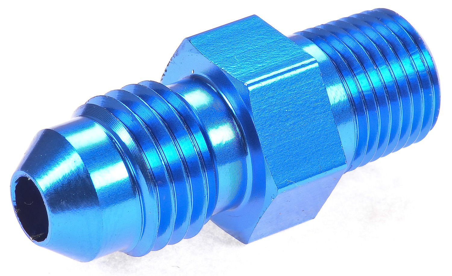 AN to NPT Straight Adapter Fitting [-4 AN Male to 1/8 in. NPT Male, Blue]