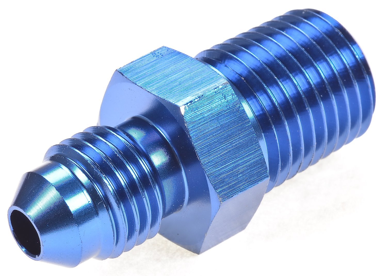 AN to NPT Straight Adapter Fitting [-4 AN Male to 1/4 in. NPT Male, Blue]