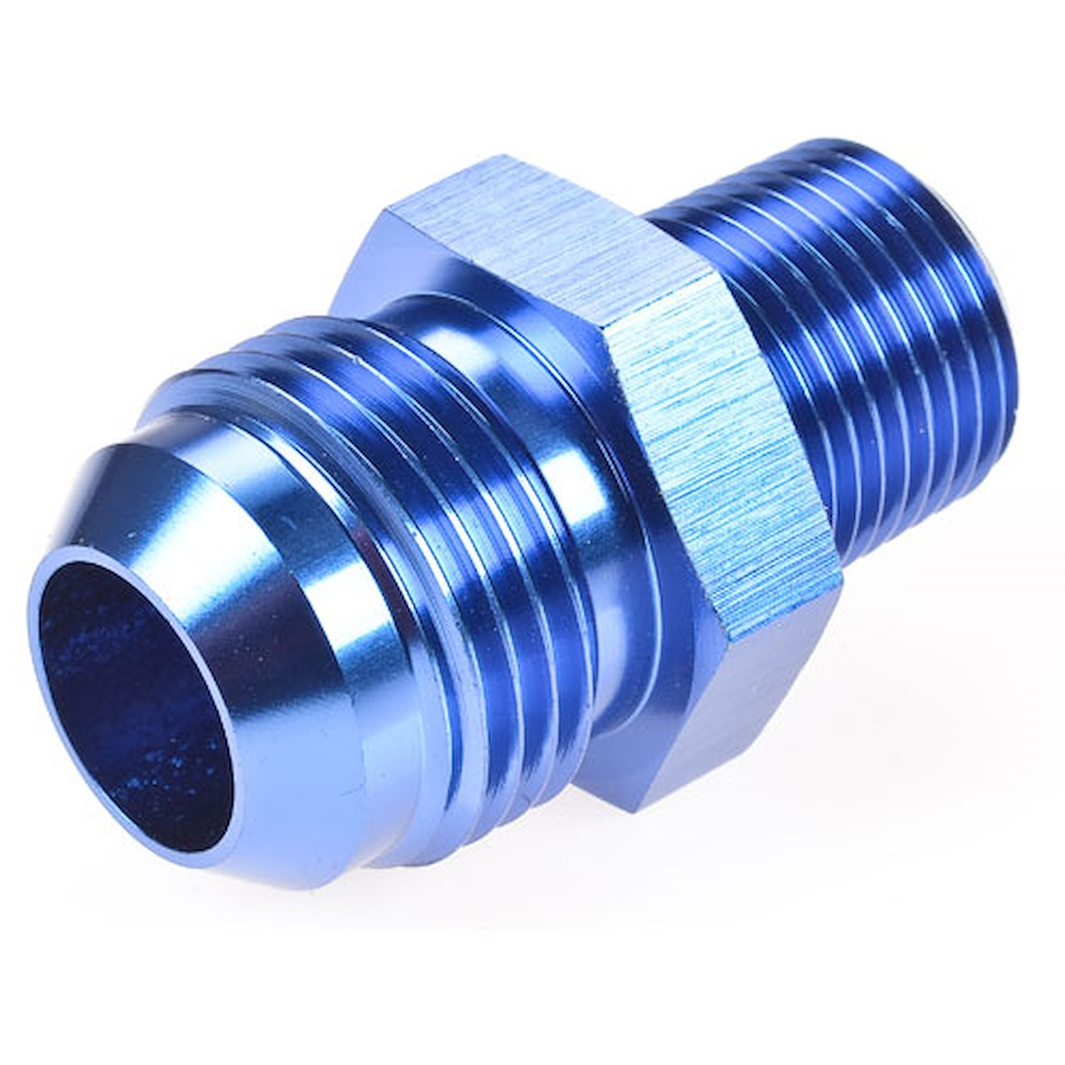 AN to NPT Straight Adapter Fitting [-10 AN Male to 3/8 in. NPT Male, Blue]