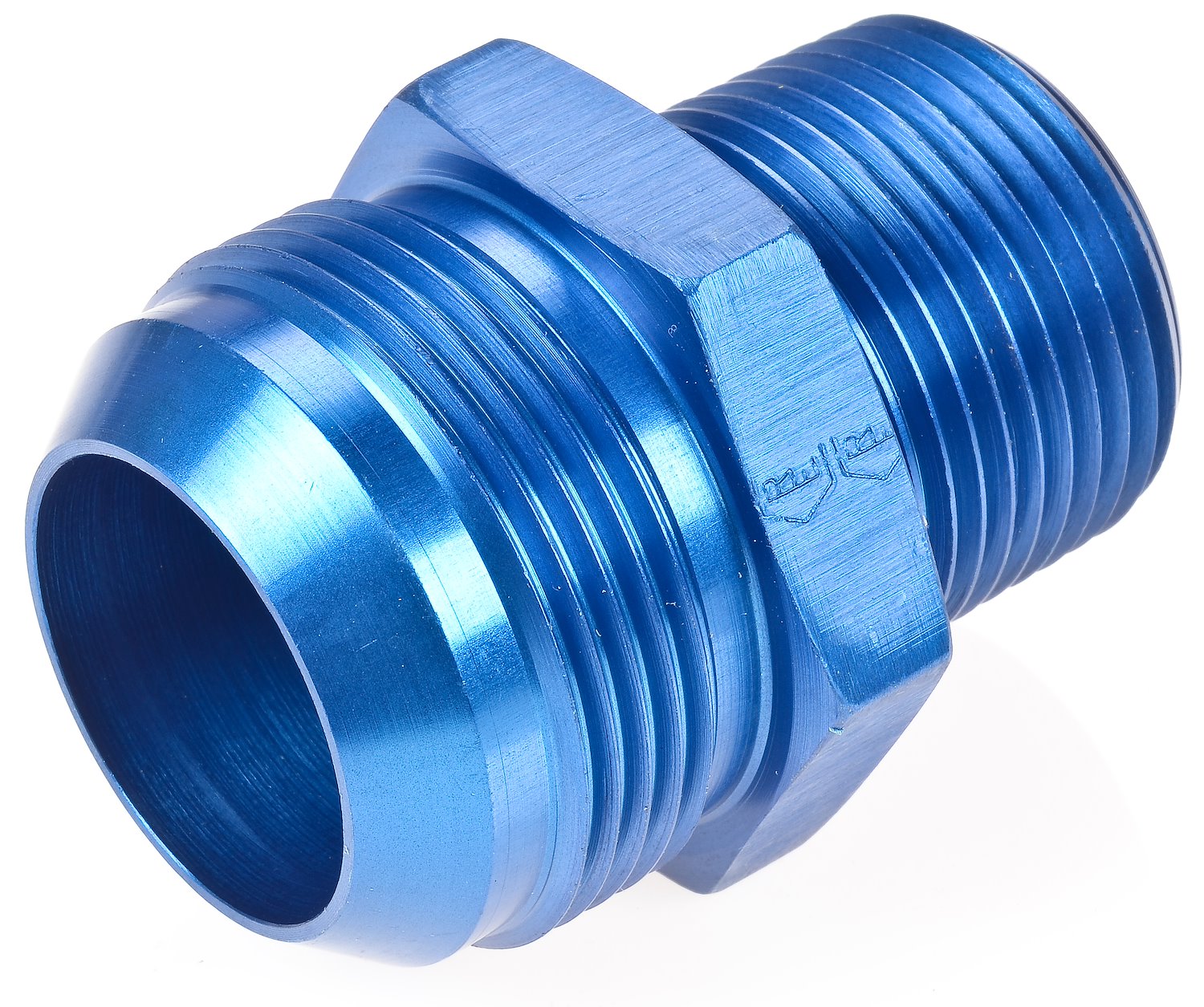 AN to NPT Straight Adapter Fitting [-20 AN Male to 1 in. NPT Male, Blue]