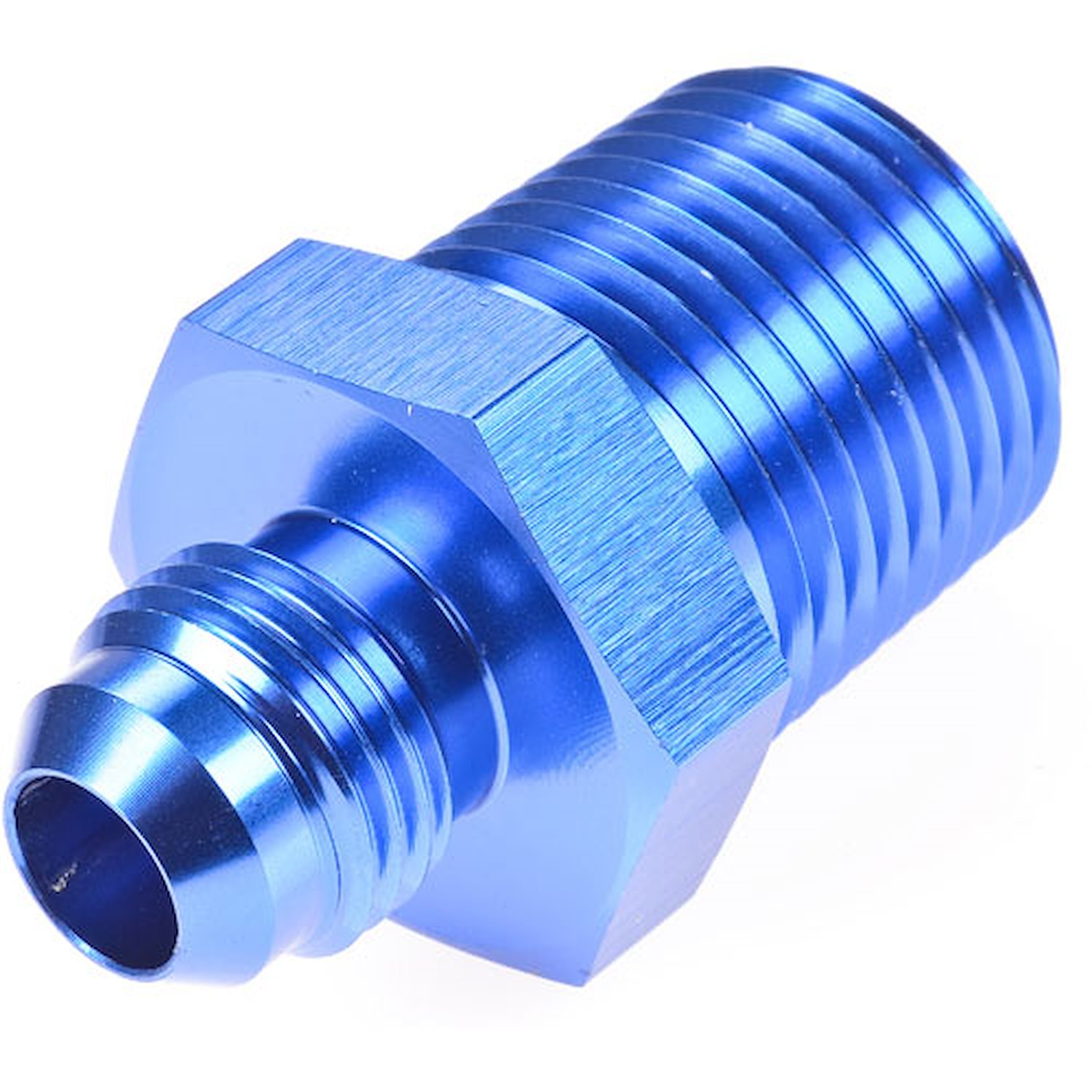 AN to NPT Straight Flare Adapter Fitting [1/2 in. NPT to -6 AN Flare, Blue]