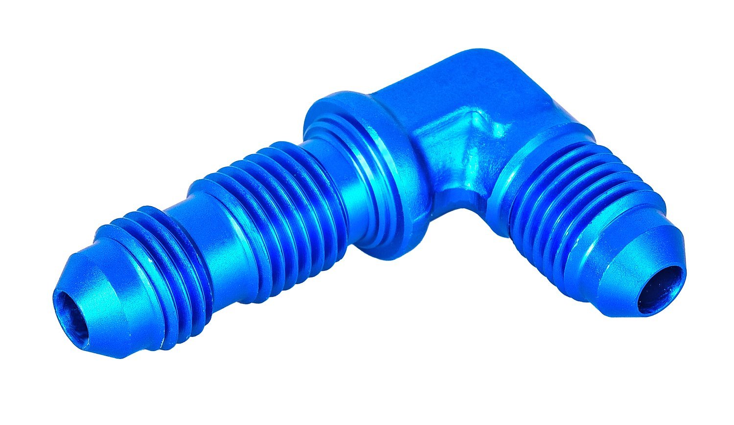 AN to AN 90-Degree Bulkhead Adapter Fitting [-4 AN Male to -4 AN Male, Blue]