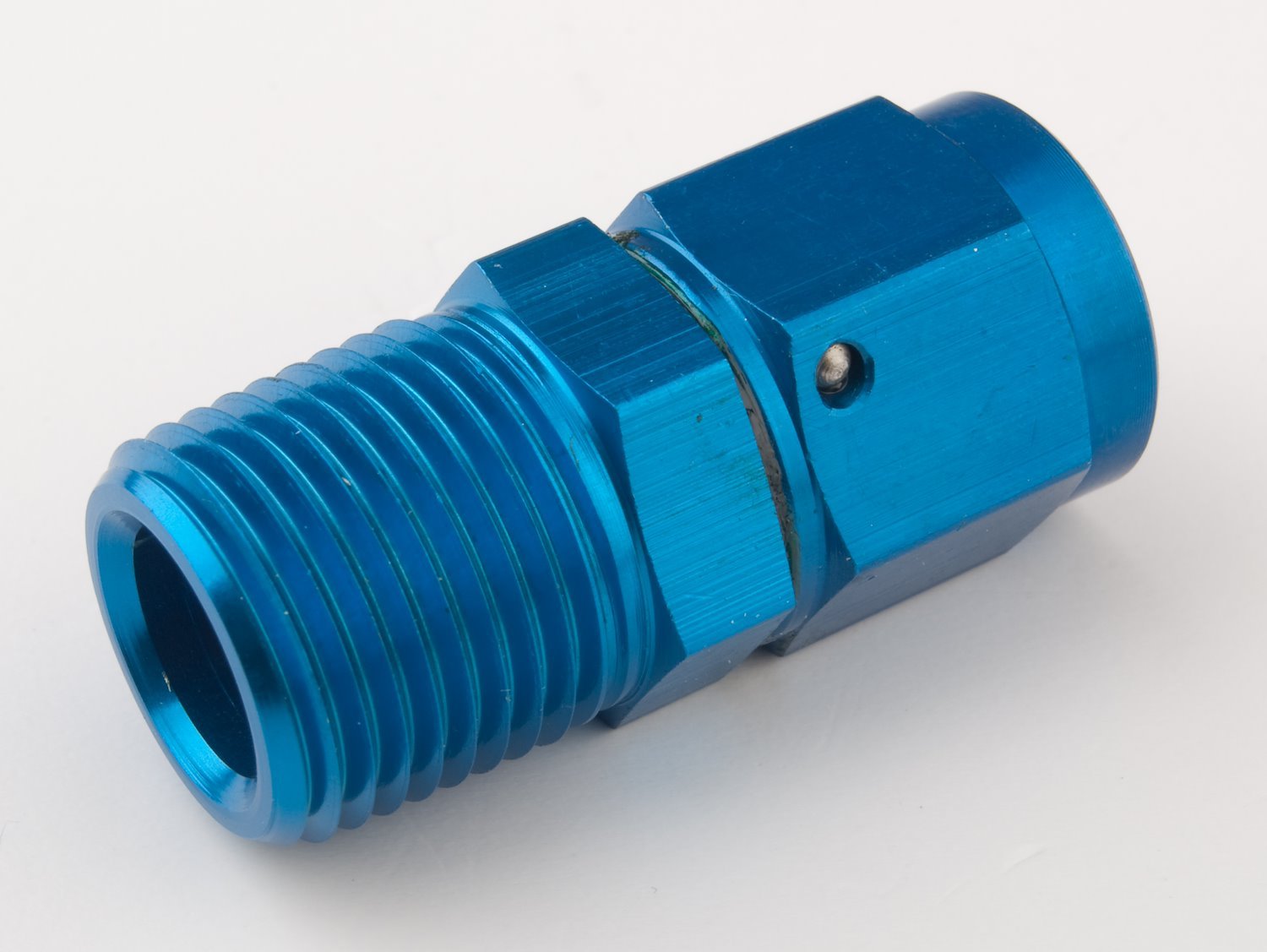 AN to NPT Straight Adapter Fitting [-6 AN Female to 3/8 in. NPT Male, Blue]