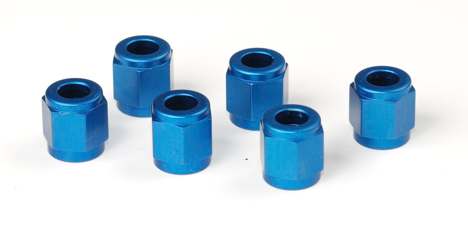 Tube Nuts, Blue Anodized Aluminum [-4 AN]